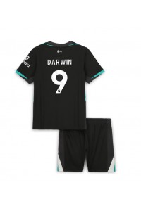 Liverpool Darwin Nunez #9 Jalkapallovaatteet Lasten Vieraspeliasu 2024-25 Lyhythihainen (+ Lyhyet housut)